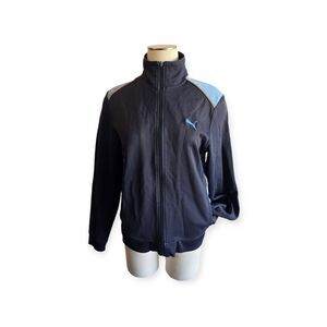 PUMA Jacket Womens Medium Blue Active Full Zip Up Track Ladies